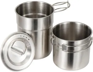 KICHOUSE 1set Camping Cup Folding Stainless Steel Outdoor Cups Lightweight and Portable for Hiking Picnics and Camping Activities