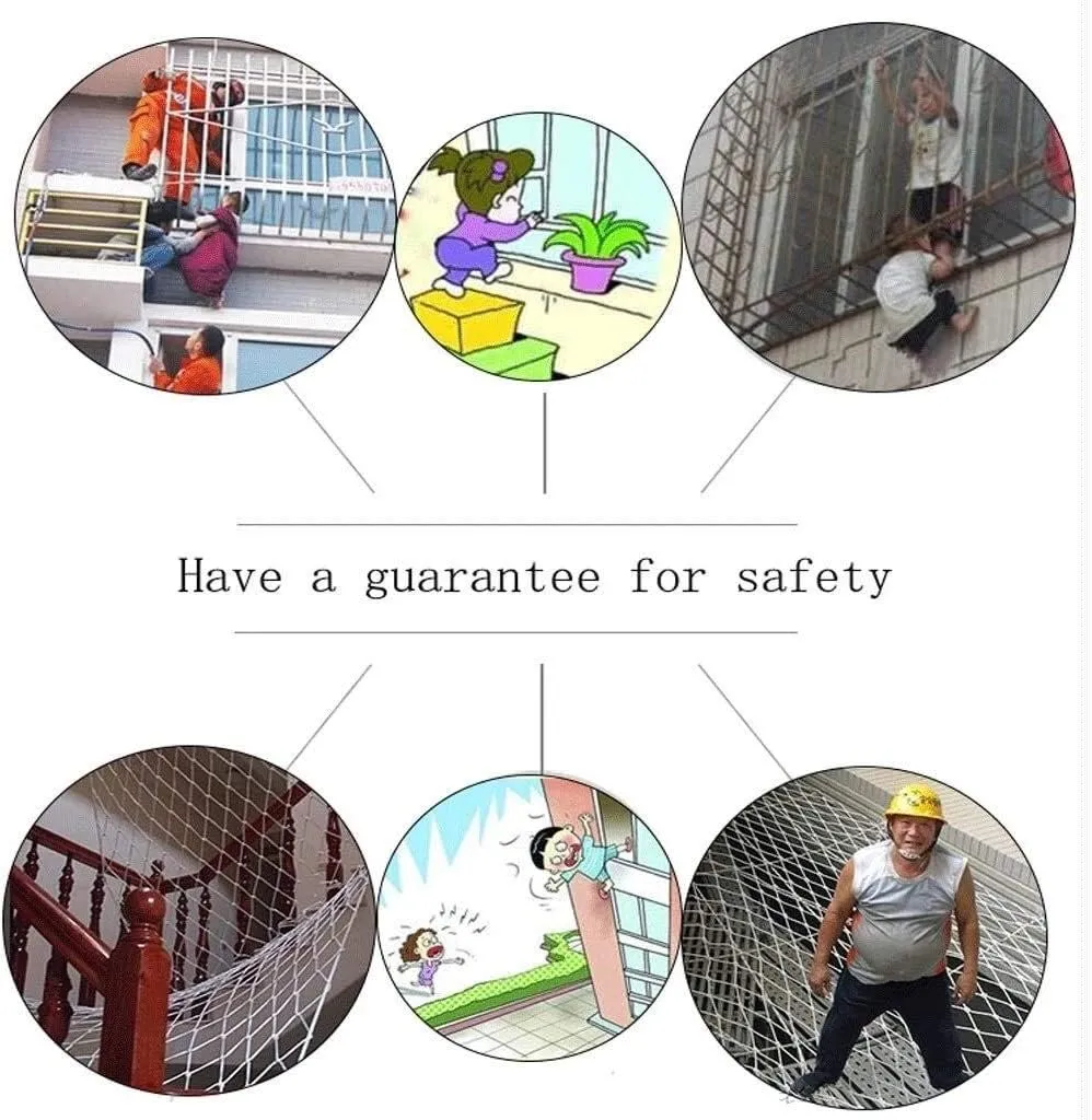 Kids Balcony Protection Netting, Climbing Safety Nets Fence Climbing Woven Rope Truck Cargo Trailer Netting Mesh Playground Railings Hammock Indoor Outdoor Ceiling (Size : 11m(33ft))