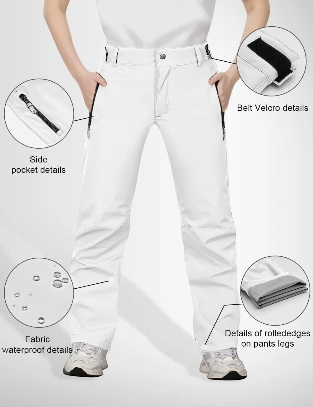 Kids Hiking Pants Waterproof Quick Dry Boys Camping Cargo Pant Lightweight Softshell Uniform Pants for Kid Girls