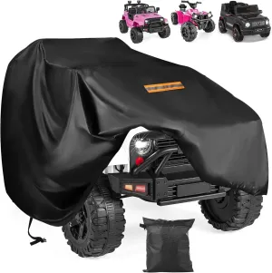 Kids Ride on Toy Car Cover with Reflective Strips,Universal Fit Waterproof Windproof All Weather Protection,Outdoor Cover for Power Wheels Jeep & Toddler Electric Vehicles