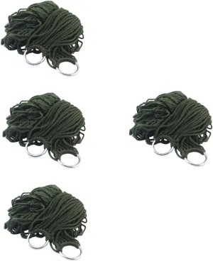 Kisangel 4pcs Outdoor Leisure Bed Nylon Hammock Portable Sleeping Swing for Camping Hiking Picnics Breathable Strong Design for Relaxing by Pool Lake Green