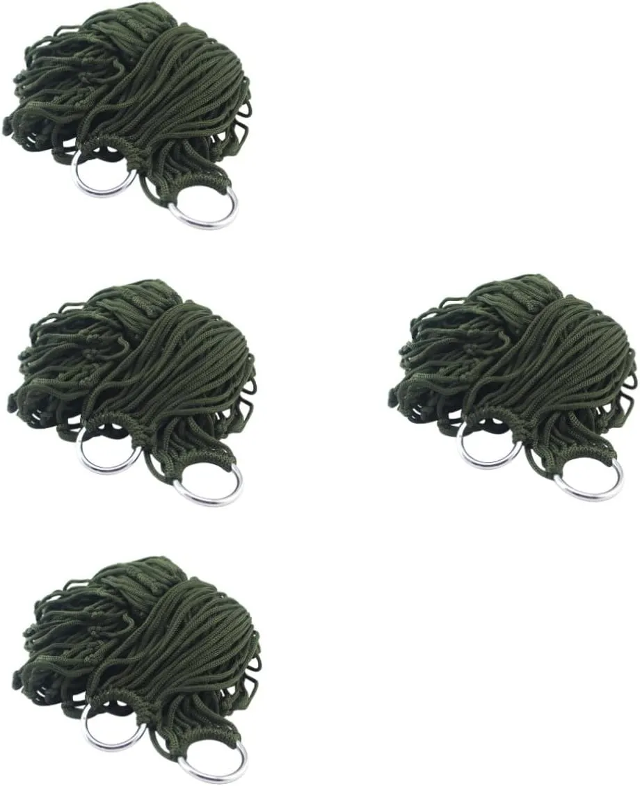 Kisangel 4pcs Outdoor Leisure Bed Nylon Hammock Portable Sleeping Swing for Camping Hiking Picnics Breathable Strong Design for Relaxing by Pool Lake Green