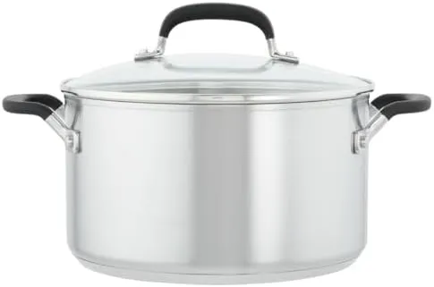 KitchenAid Stainless Steel Cookware/Pots and Pans Set, 10 Piece, Brushed Stainless Steel