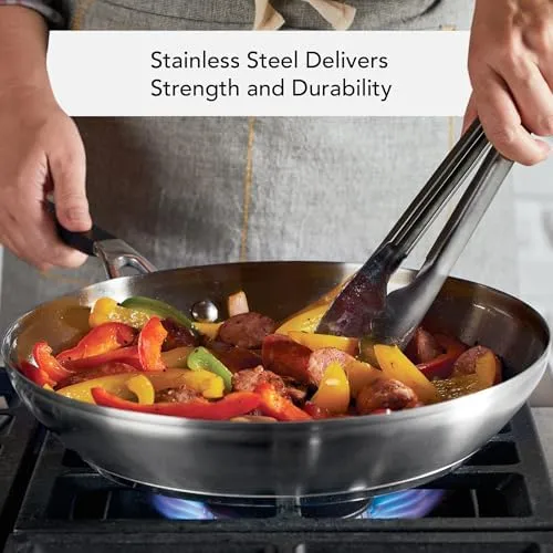 KitchenAid Stainless Steel Cookware/Pots and Pans Set, 10 Piece, Brushed Stainless Steel