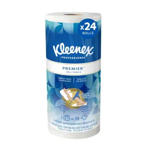 Kleenex Premier Kitchen Paper Towels (13964), Cloth-Like Softness, White (70 Sheets/Roll, 24 Rolls/Case, 1,680 Sheet Total)