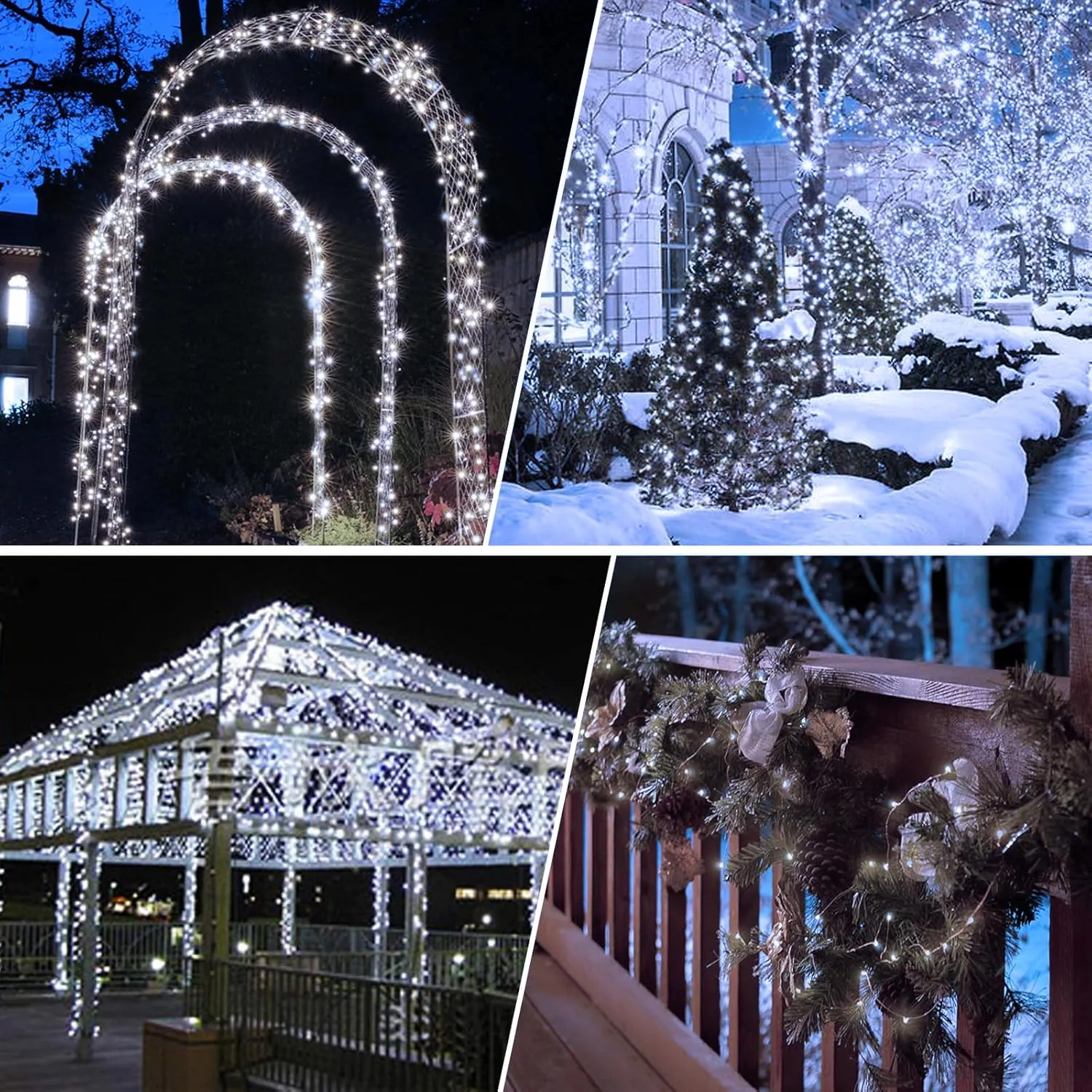 kolpop 6 Pack Solar Fairy Lights Outdoor, 32FT 80LED Solar Powered Twinkle Light Waterproof, 8 Mode Copper Wire Solar Tree Lighting for Outside Garden Yard Decorative (Cool White)