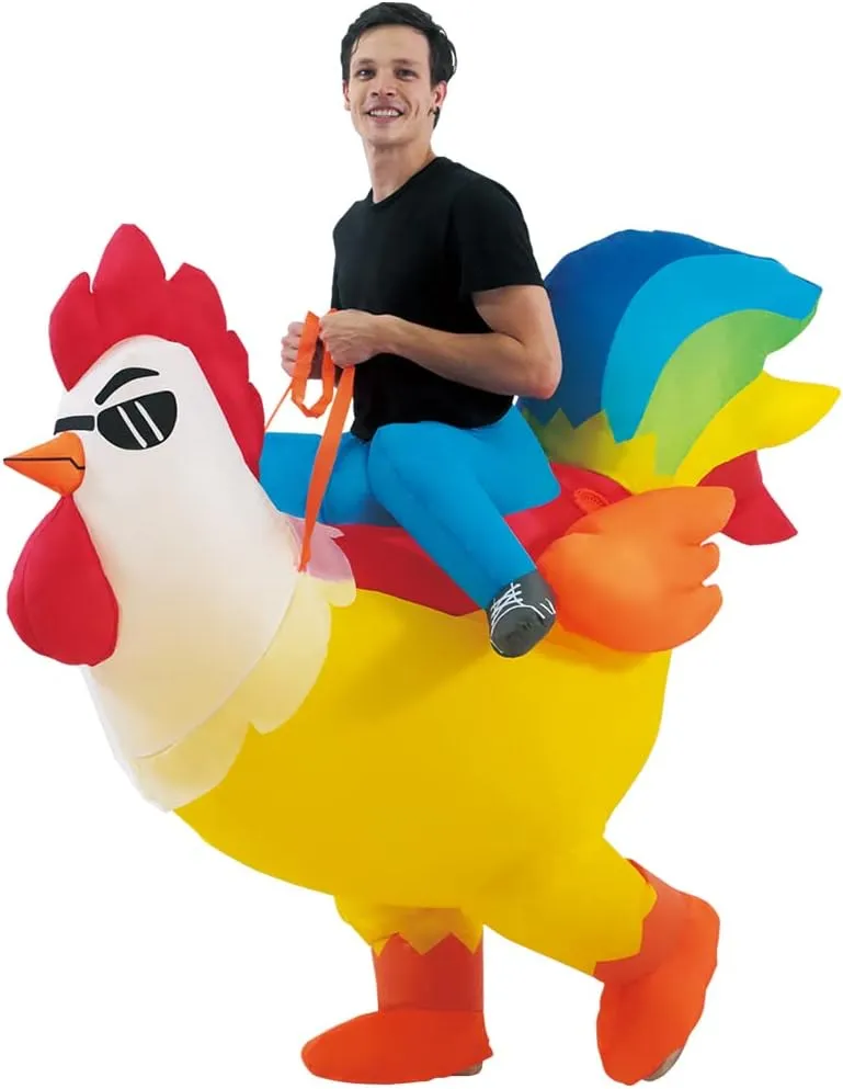 KOOY Inflatable Costume Adult, Chicken Costume, Inflatable Costumes Women Men, Ride On Rooster Costume, Fancy Funny Chicken Costumes Blow up Costumes