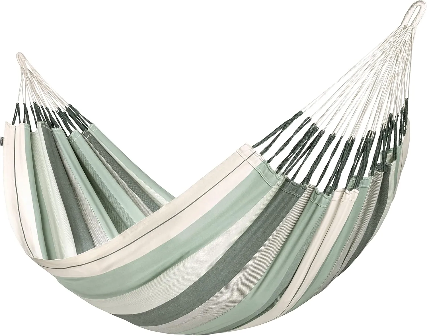 LA SIESTA® Modesta Organic Cotton Hammock & Tree Mount Kit, Beams & Posts Hammock Straps - Indoor Outdoor Hammock Swing, Portable Hammock for Outside Patio Bed - 2 Person Hammock, XL King, Olive