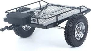 LCX Racing 1/10th RC Crawler Car Heavy Duty Metal Trailer RC Crawler Hooper Trail Cargo Carrier Metal Kit for Axial SCX10 SCX10 II TRX4 TRX6 Redcat Gen7 Gen8 D90 HPI