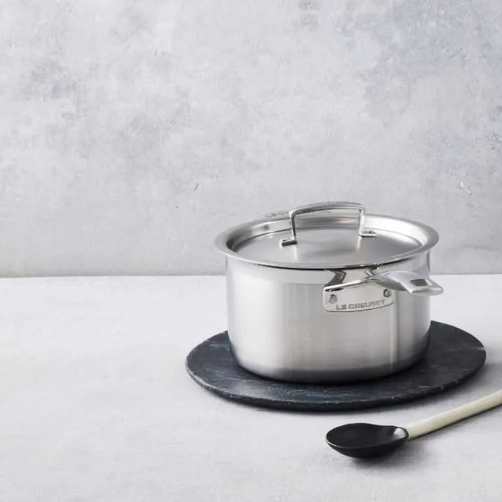 Le Creuset 3-ply Stainless Steel cookware set with lid