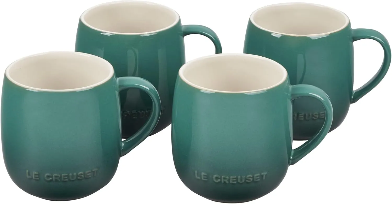 Le Creuset Stoneware Set of 4 Heritage Mugs, 13 oz. each, Artichaut