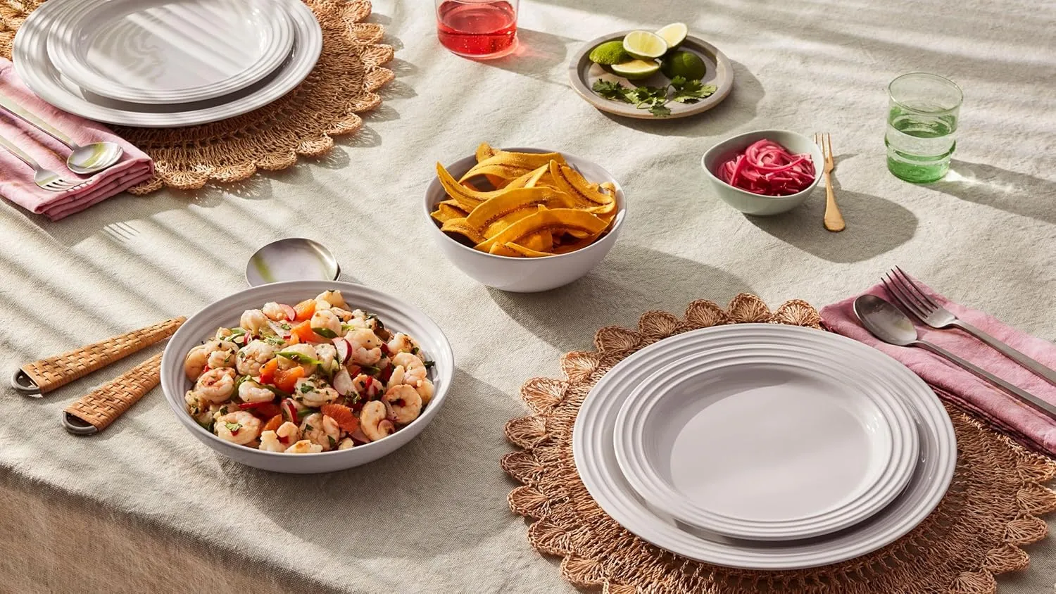 Le Creuset Stoneware Set of 4 Pasta Bowls, 8.5" each, Marseille