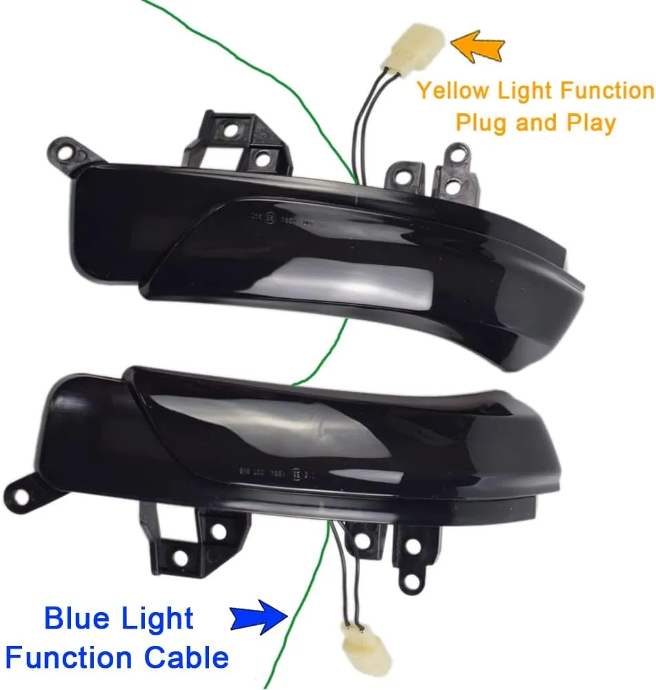 LED Dynamic Turn Signal Light Side Mirror Blinker Sequential Lamp For PRIUS,REIZ,WISH,MARK X,CROWN,AVALON 2009 2010 2011 2012 2013 (Blue-Yellow)