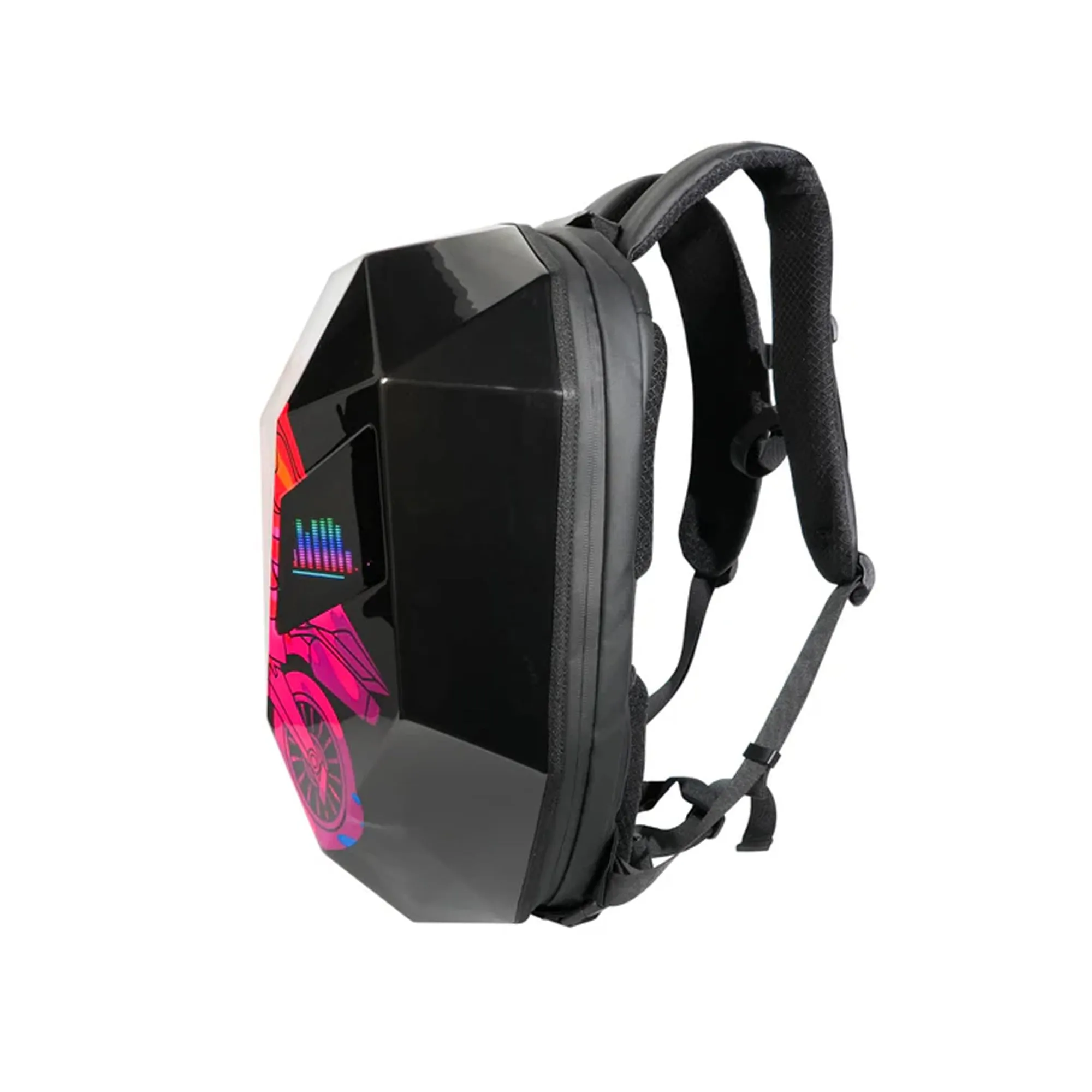 LED Iron Man Motorcycle Backpack Waterproof Hardshell with Lights - 708792