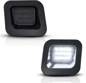 LED License Plate Lights Bright White Smoke Lens Tag Lamp Assembly Replacement Compatible with 2003-2018 Dodge RAM 1500 2500 3500 Pickup Truck, Pack of 2