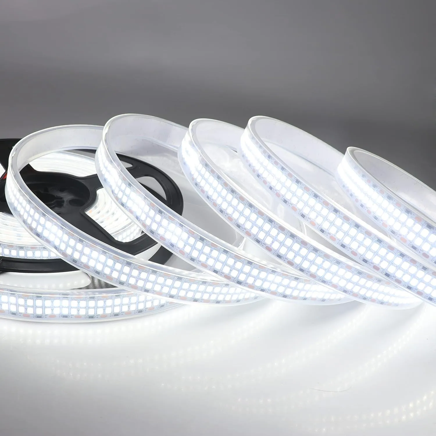 LED Strip Lights Cold White 6500K 16.4ft Double Row 2835 SMD 2400LEDs DC 12V Daylight Bright LED Tape Light Flexible Dimmable Ribbon Lamp 5M Waterproof IP67 Outdoor Lighting Decor