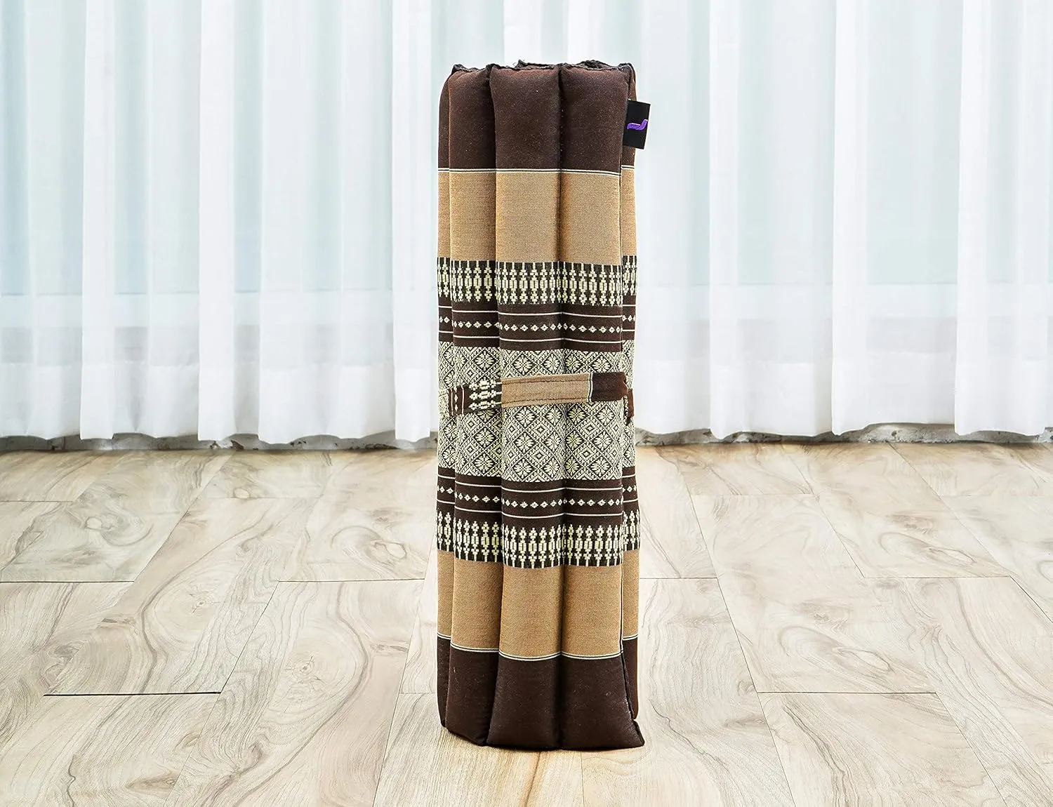 Leewadee Meditation Cushion Set – 1 Small Zafu Yoga Pillow and 1 Small Roll-Up Zabuton Mat Filled with Kapok