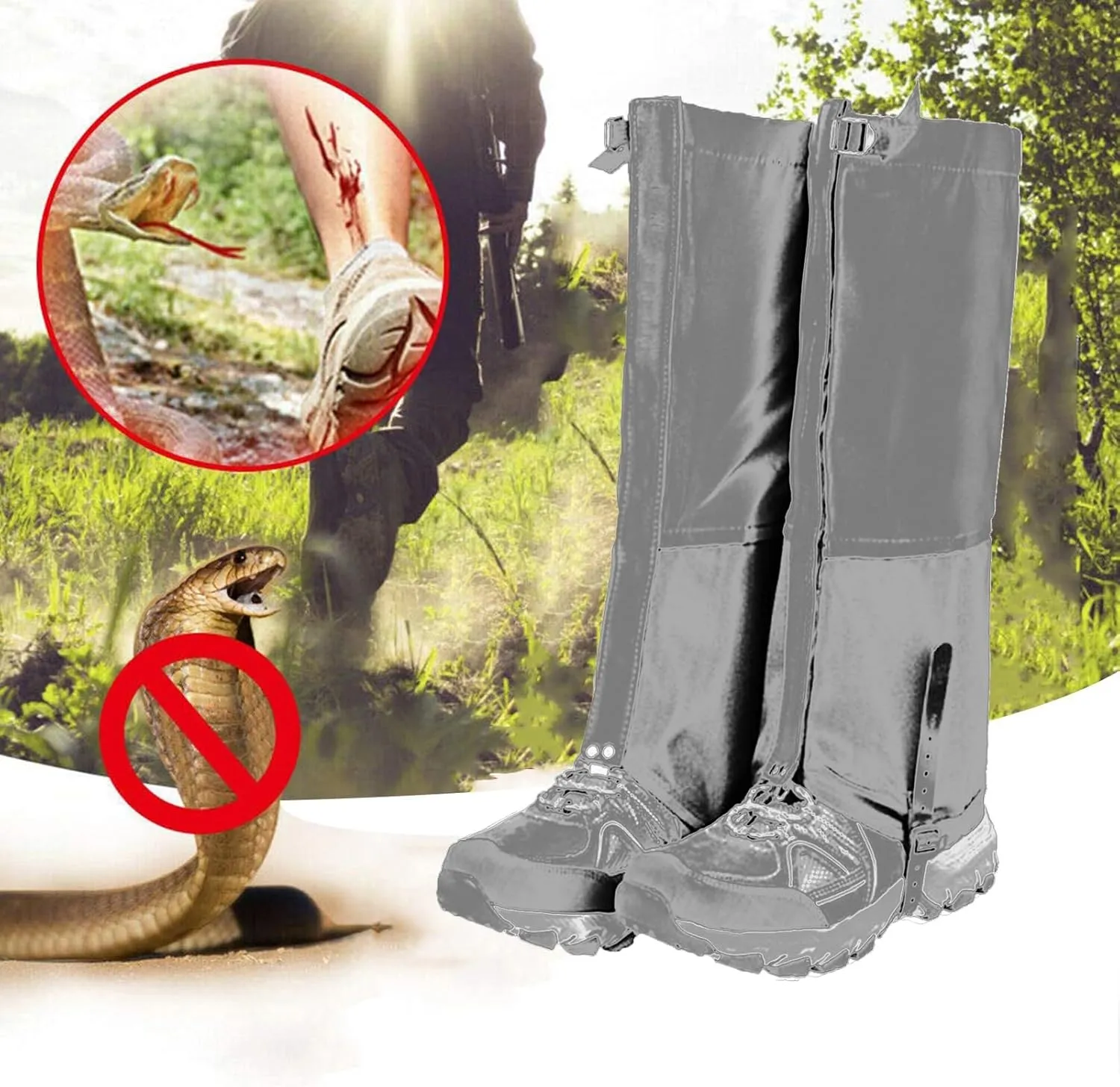 Leg Gaiters for Women and Men Boots, Adjustable Waterproof Shoes Gaiters for Hunting, Hiking, Mountaineering, Snow Gaiters for Hiking Boots