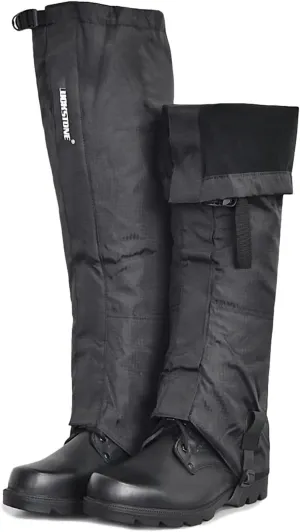 Leg Gaiters Outdoor Hiking Gaiters, Adjustable Snow Boot Covers for Hiking, Skiing, Hunting and Mountaineering,Extended Over-The-Knee Leggings (Color : Black, Size : Large)