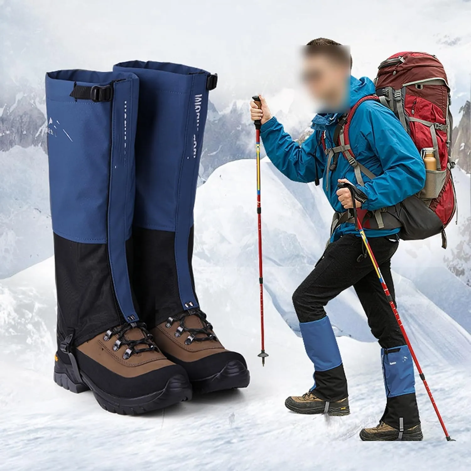 Leg Gaiters,3tiers Cloth High Leg Cover,Waterproof Hiking Gaiters,Adjustable Lower Legs Guards,for Outdoor Sports and Outdoor Work