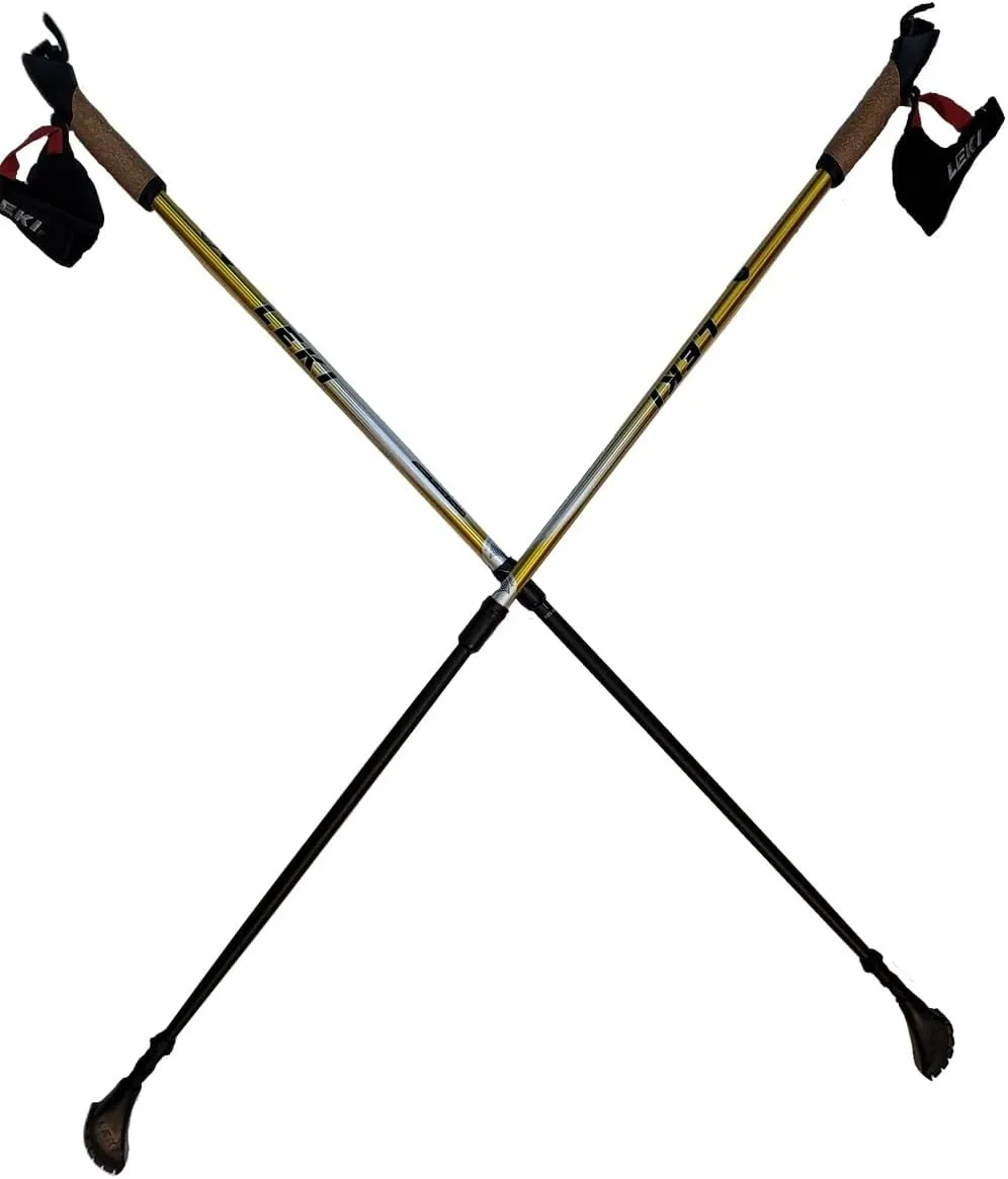 LEKI Nordic Walking Trainer Trekking Pole Grip Gold 105cm-135cm