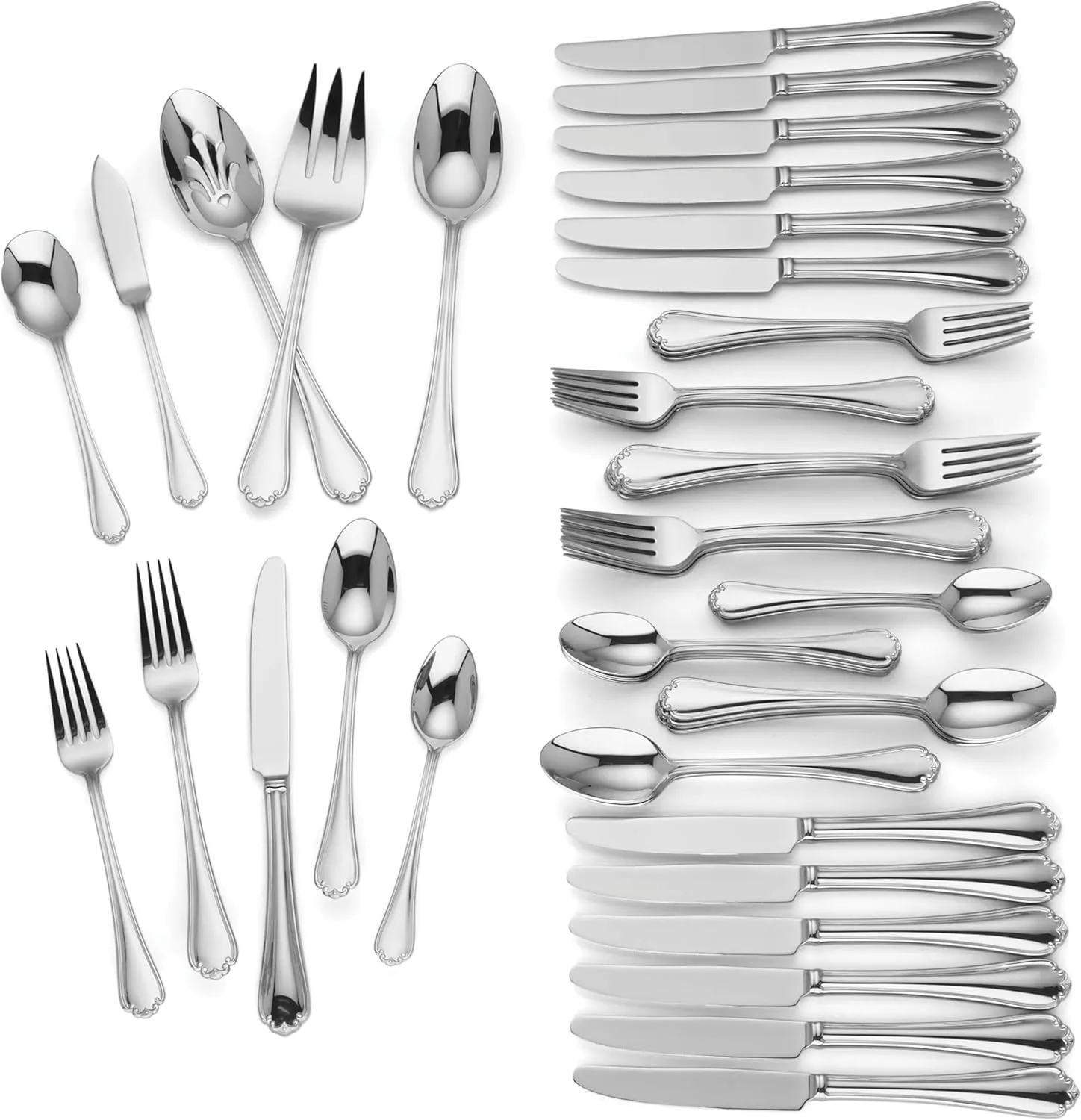 Lenox Chelse Muse 65-Piece Flatware Set, 9.60 LB, Metallic