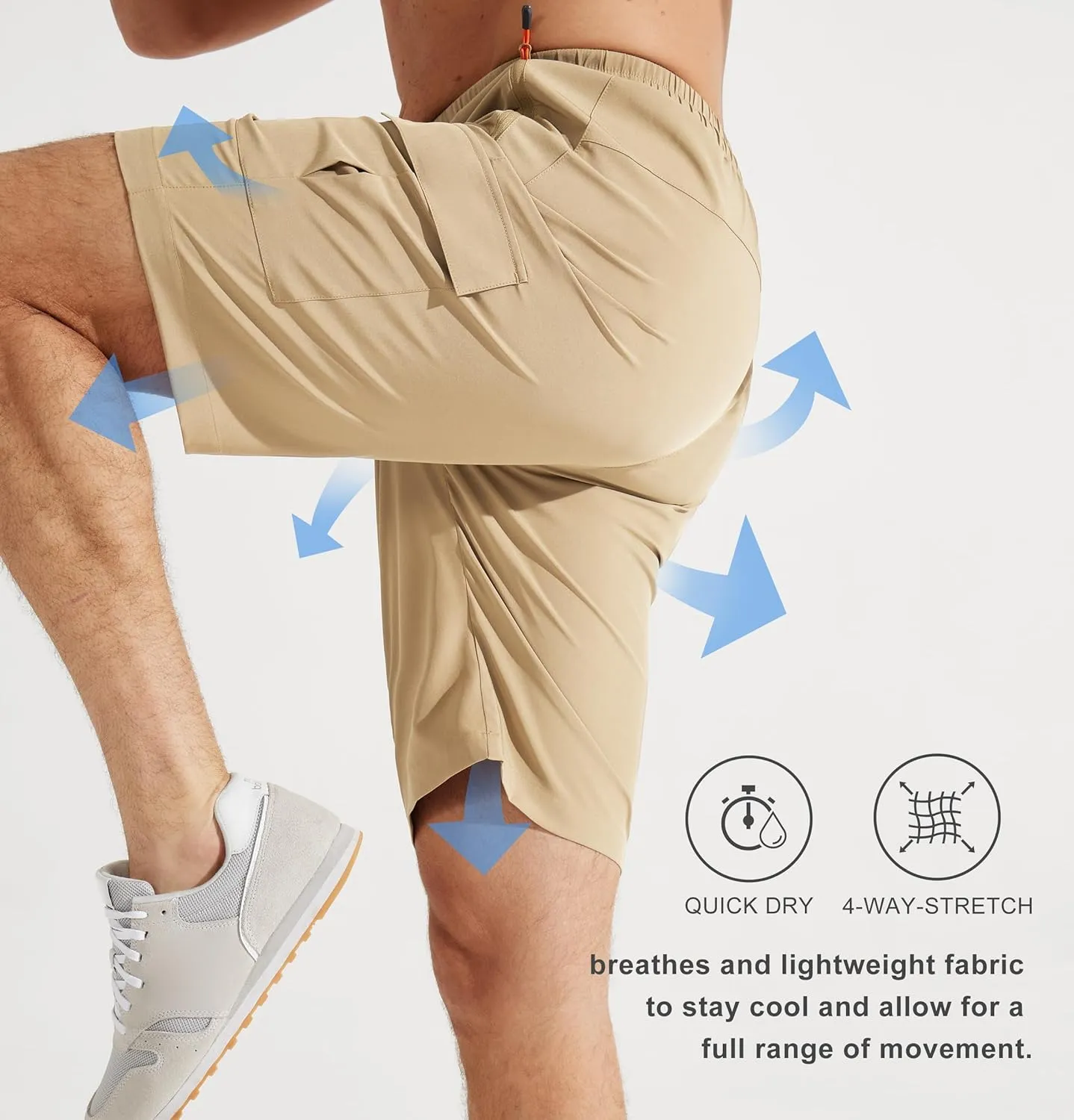 Libin Men's Hiking Cargo Shorts Lightweight Quick Dry Athletic Casual Shorts for Golf Outdoor Active Zipper Pockets