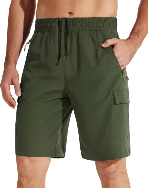 Libin Men's Hiking Cargo Shorts Lightweight Quick Dry Athletic Casual Shorts for Golf Outdoor Active Zipper Pockets