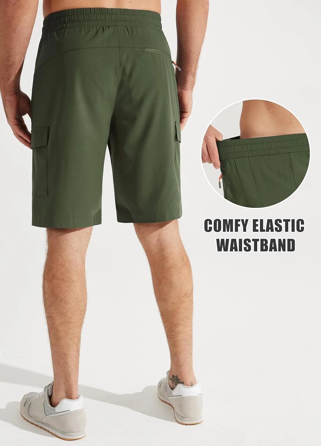 Libin Men's Hiking Cargo Shorts Lightweight Quick Dry Athletic Casual Shorts for Golf Outdoor Active Zipper Pockets