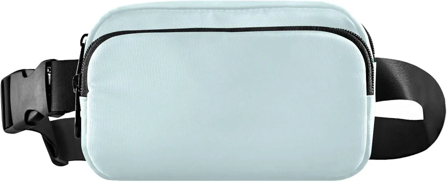 Light Cyan Fanny Belt Bag Waist Packs Crossbody Bags Bum Bag for Running Hiking Travel Workout Adjustable Strap for Women Men