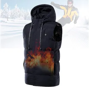 Lightweight Heated Vest, Electric Heated Vest Three-Speed Temperature Control Carbon Fiber Heating Washable, Smart Vest Heated for Winter Skiing,Blue,7XL