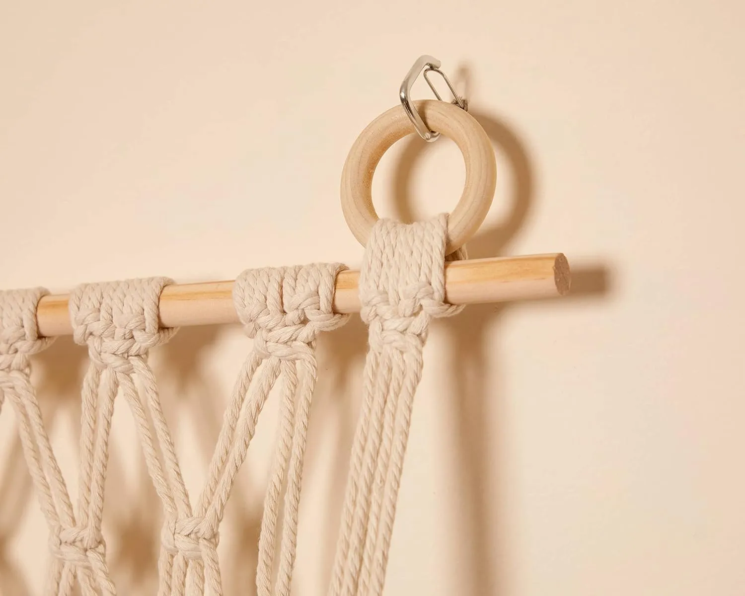 Lilly's Love Stuffed Animal Macrame Hammock Display Swing w/String Lights | Large Boho Style Rope Net Holder for Kids Toys | Hanging Corner Nursery Storage Organizer for Your Plushie Pets(Light Pink)