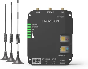 LINOVISION Industrial 4G LTE Cat4 Cellular Router with Wi-Fi, Enhanced Signal for Remote Sites, Dual SIM Slots, DTU Gateway for RS485 devcie, IoT Sensors, Solar Power Cameras, M2M, Vehicles