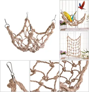 Litewoo Bird Rope Perch Swing Climbing Net Toy Parrot Hammock for Cockatiels Conures Budgie Parakeet Cockatoo Rat Gerbil Chinchilla L