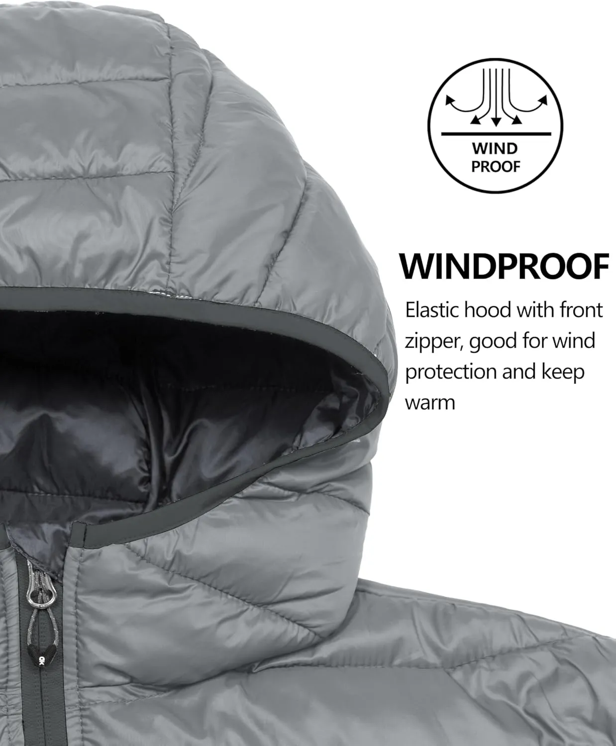 Little Donkey Andy Men's Packable Puffer Jacket Lightweight Hooded Windproof Winter Coat with Recycled Insulation