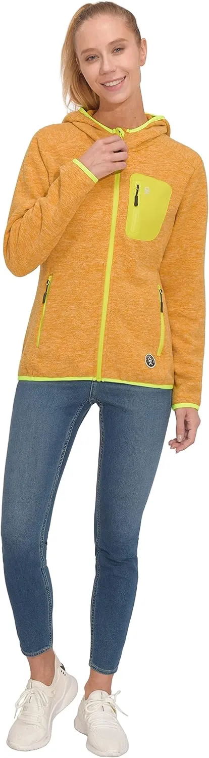 Little Donkey Andy Women's Lightweight Warm Polar Fleece Running Jacket Hooded Full-Zip Thermal Coat Hiking Travel Casual