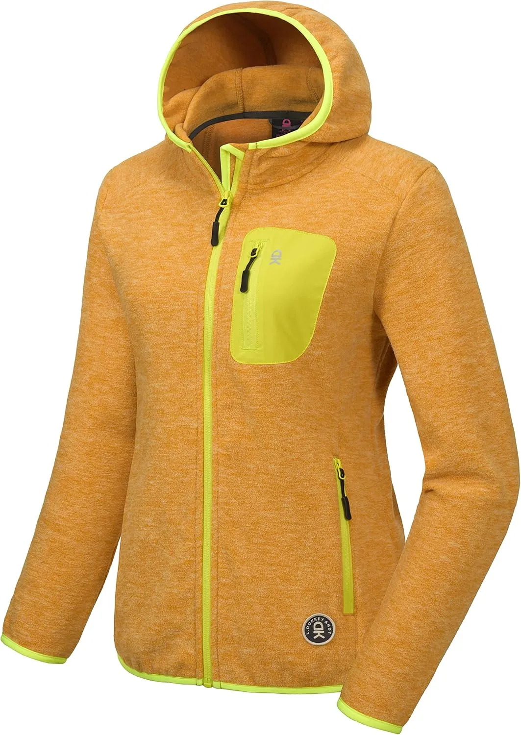 Little Donkey Andy Women's Lightweight Warm Polar Fleece Running Jacket Hooded Full-Zip Thermal Coat Hiking Travel Casual