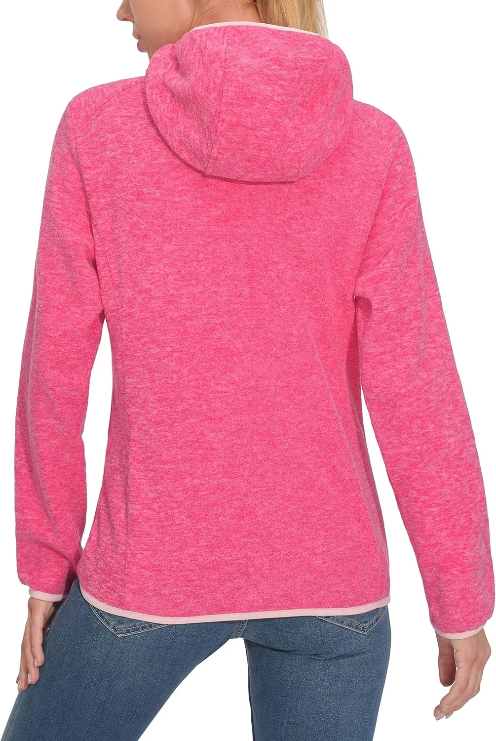 Little Donkey Andy Women's Lightweight Warm Polar Fleece Running Jacket Hooded Full-Zip Thermal Coat Hiking Travel Casual