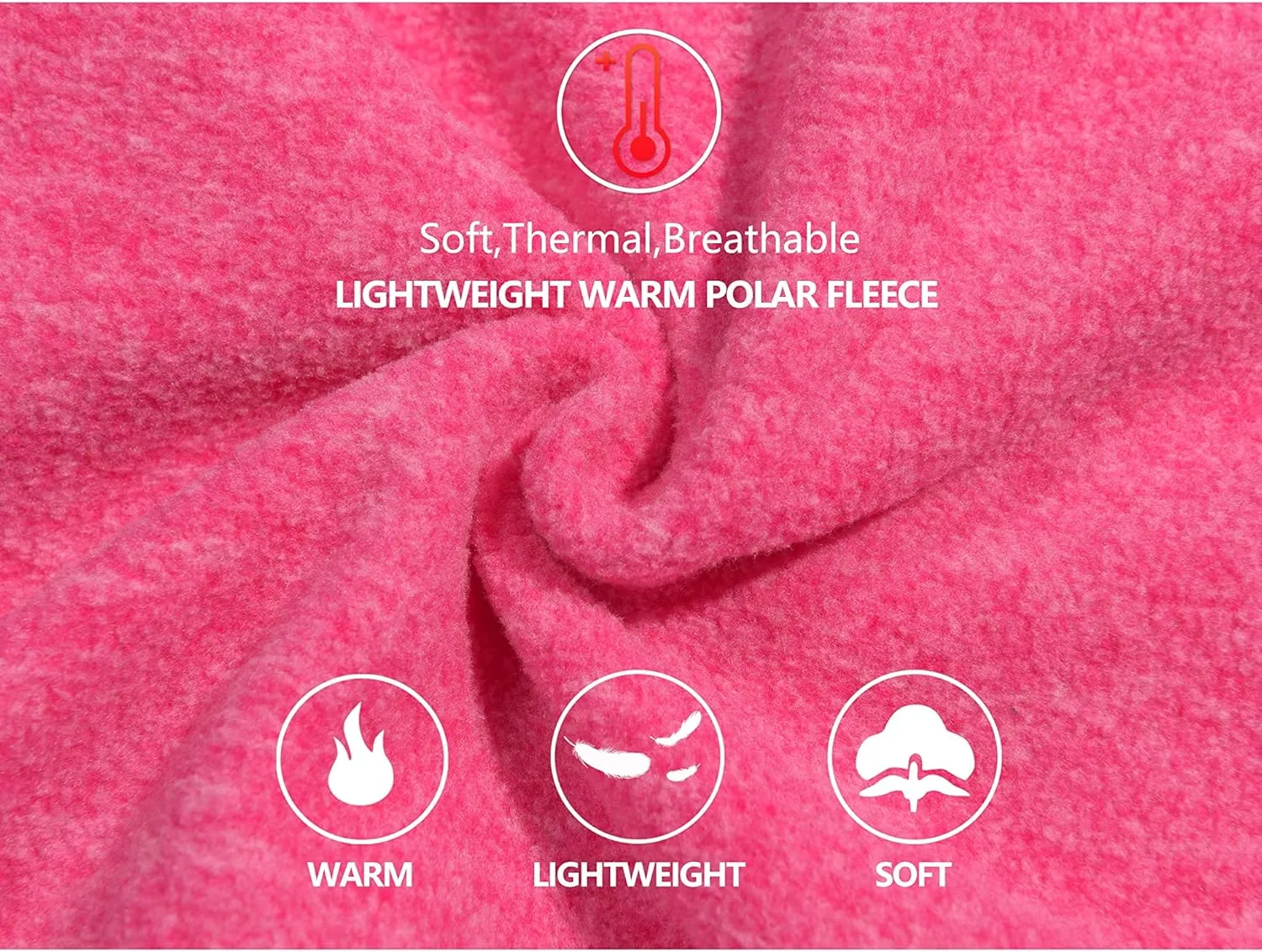 Little Donkey Andy Women's Lightweight Warm Polar Fleece Running Jacket Hooded Full-Zip Thermal Coat Hiking Travel Casual