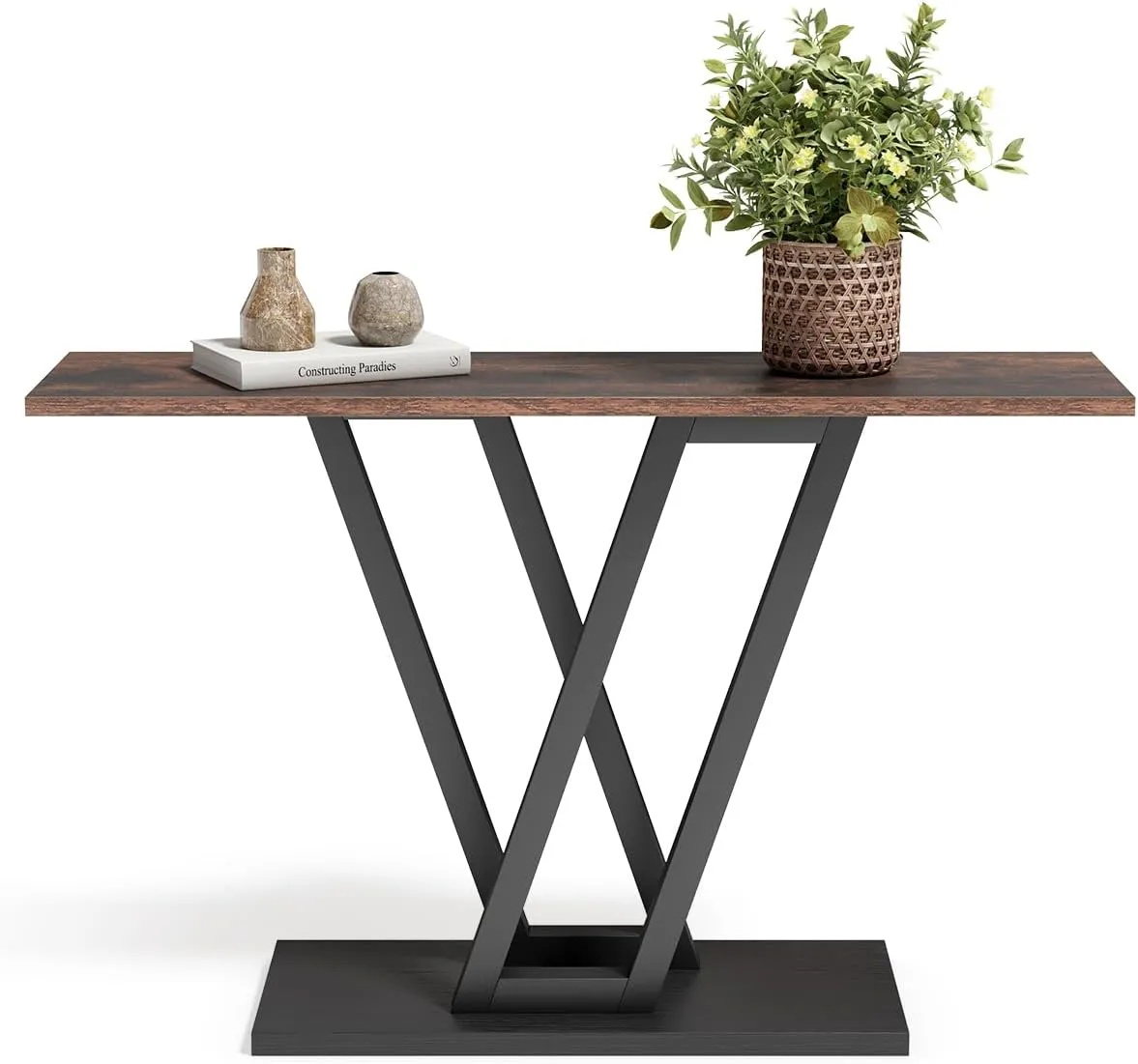 LITTLE TREE Console Table Hallway Table for Entryway 43 Inch Sofa Table Entryway Tables for Living Room, Rustic Brown