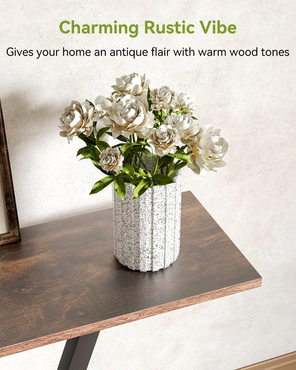 LITTLE TREE Console Table Hallway Table for Entryway 43 Inch Sofa Table Entryway Tables for Living Room, Rustic Brown