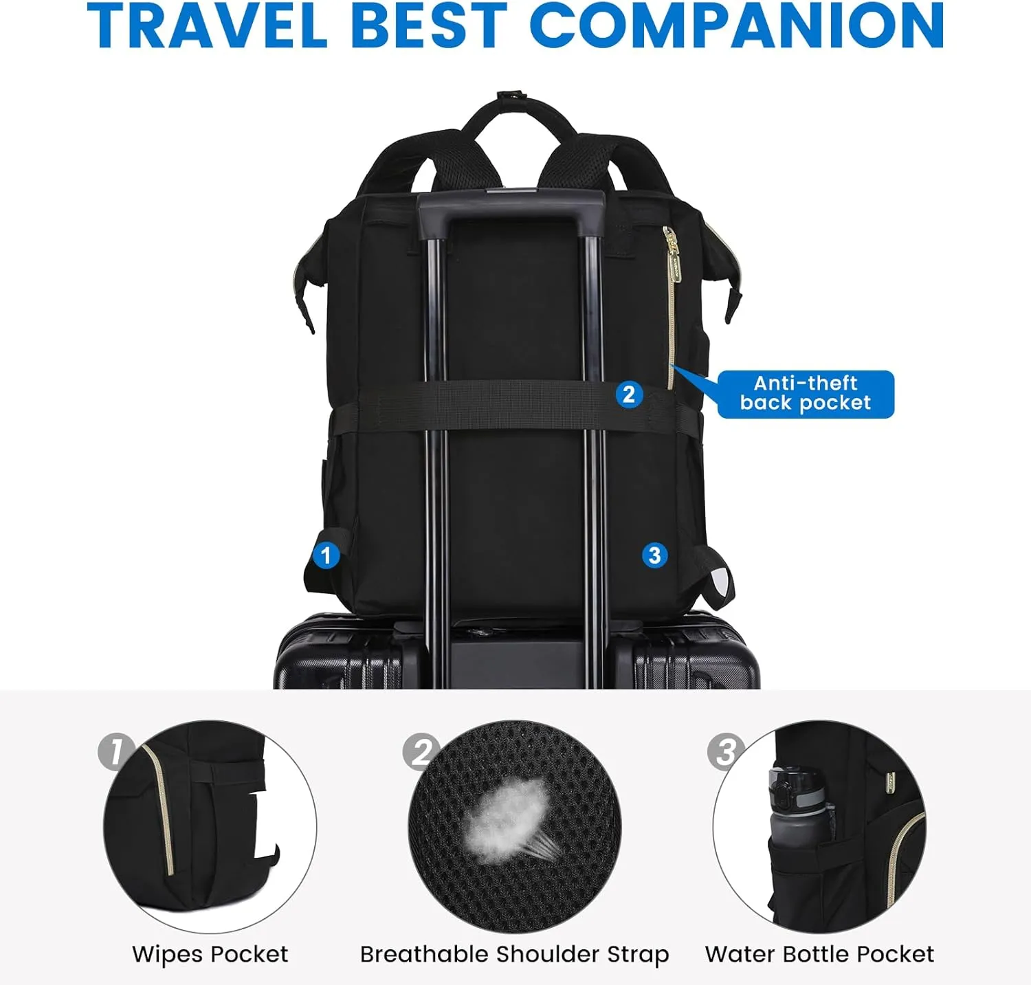 LOVEVOOK Backpack for Women, 15.6 inch Laptop Backpack for Women Teacher Backpack Nurse Bag, Waterproof Work Backpack for Travel, Commuter, College