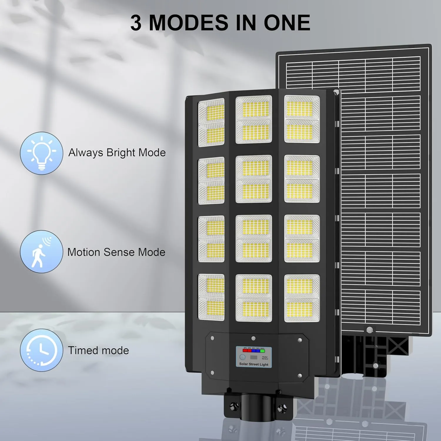 loyoele 8000W 4-Pack Solar Street Light,Solar Street Lights Outdoor Waterproof, 240000LM 7000K Solar Powered Street Light,Dusk to Dawn,with Motion Sensor,LED Wide Angle Lamp