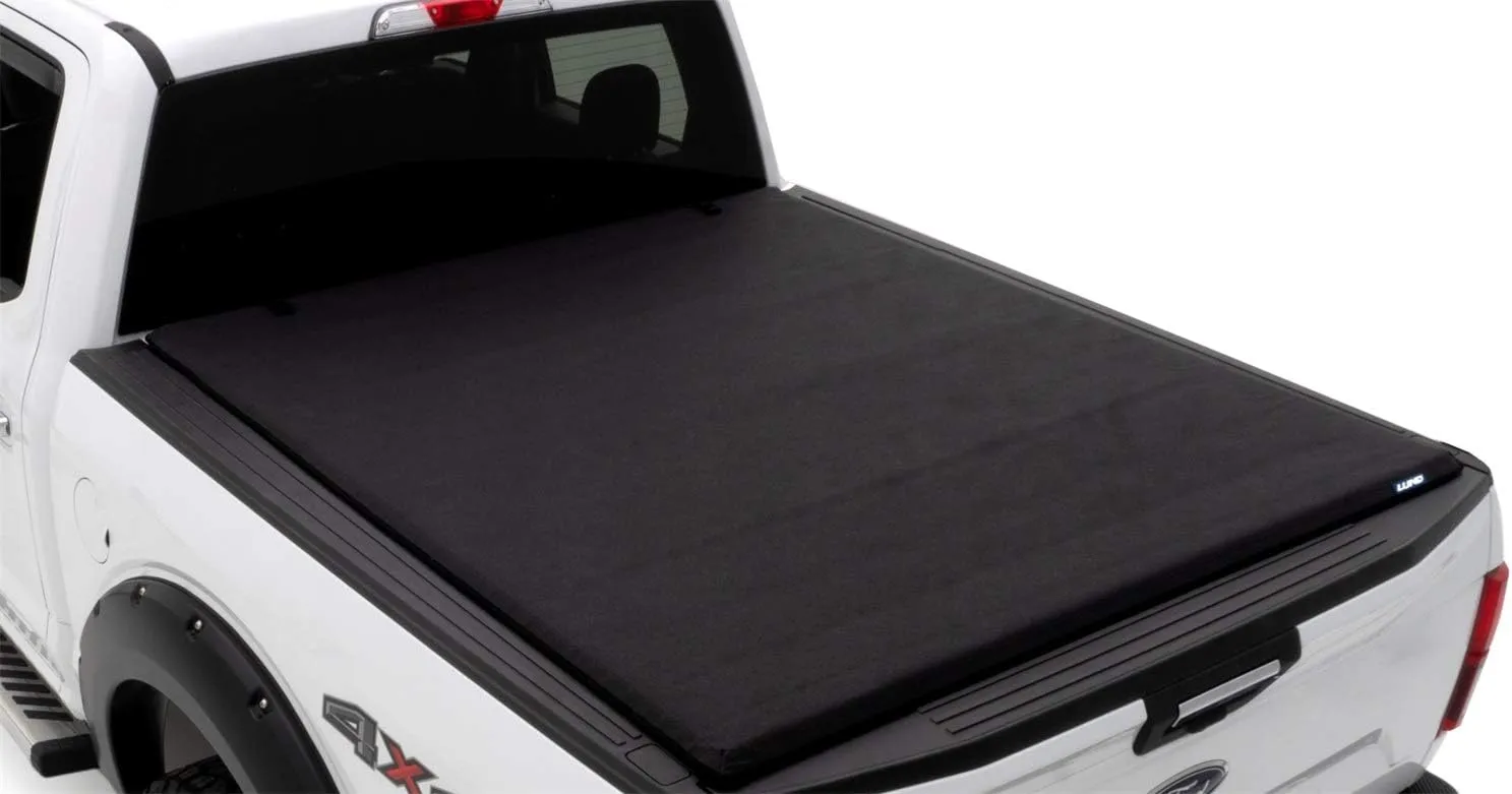 Lund Genesis Roll Up Soft Roll Up Truck Bed Tonneau Cover | 960294 | Fits 2019 - 2023 Chevy/GMC Silverado/Sierra, works w/ MultiPro/Flex tailgate 8' 2" Bed (98.2")