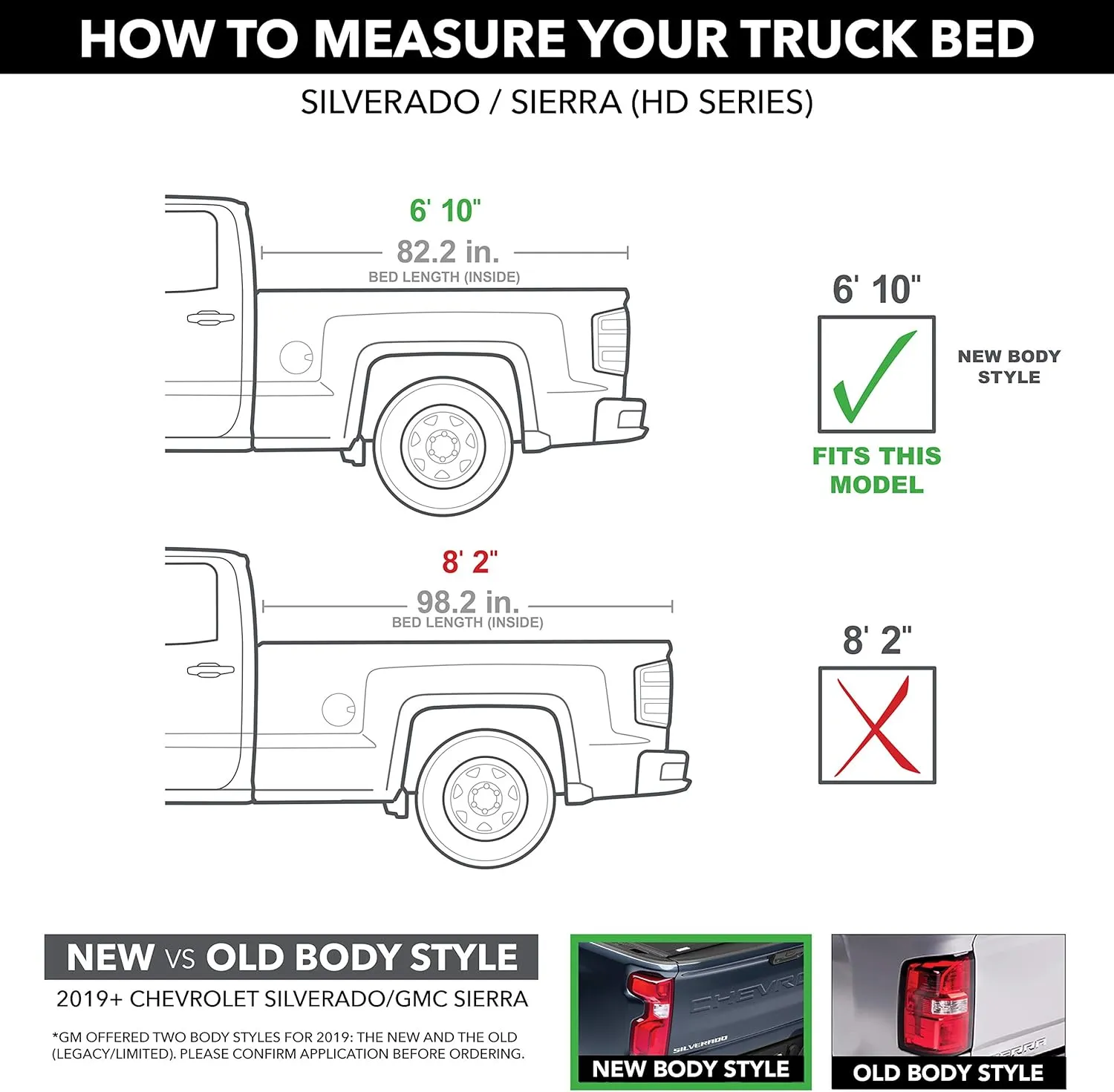 Lund Genesis Roll Up Soft Roll Up Truck Bed Tonneau Cover | 96054 | Fits 2020 - 2023 Chevy/GMC Silverado/Sierra 2500HD/3500HD 6' 10" Bed (82.2")