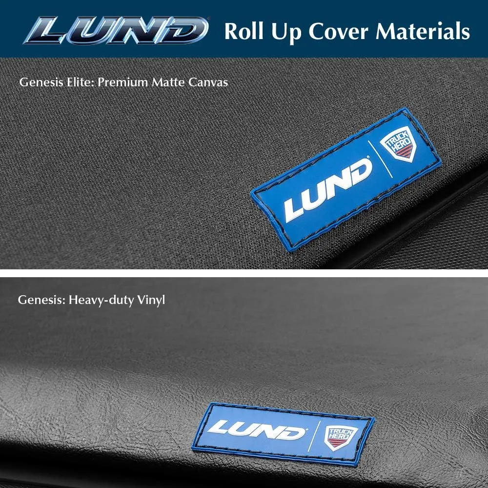 Lund Genesis Roll Up Soft Roll Up Truck Bed Tonneau Cover | 96054 | Fits 2020 - 2023 Chevy/GMC Silverado/Sierra 2500HD/3500HD 6' 10" Bed (82.2")