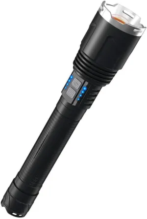LUXNOVAQ Brightest Flashlight Rechargeable XHP110 LED Powerful Tactical Flashlights, 200000 High Lumen Zoomable USB Flashlight Waterproof Hand Torch Light with 4 Modes for Camping Hiking