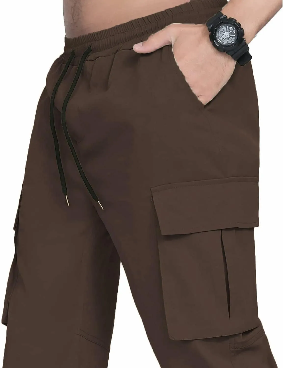LYRXXX Men's Casual Cargo Pants Hiking Pants Workout Joggers Sweatpants for Men