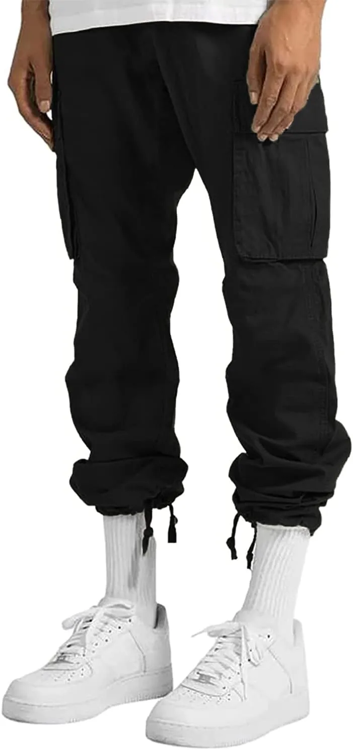 LYRXXX Men's Casual Cargo Pants Hiking Pants Workout Joggers Sweatpants for Men