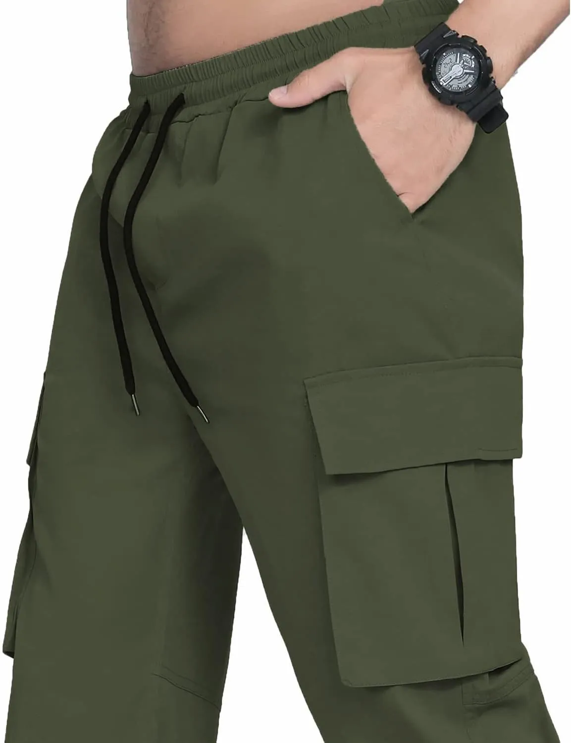 LYRXXX Men's Casual Cargo Pants Hiking Pants Workout Joggers Sweatpants for Men